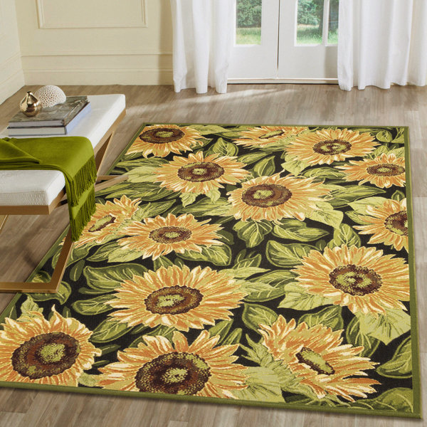 Lark Manor Akera Black/Green/Yellow Indoor/Outdoor Rug & Reviews Wayfair